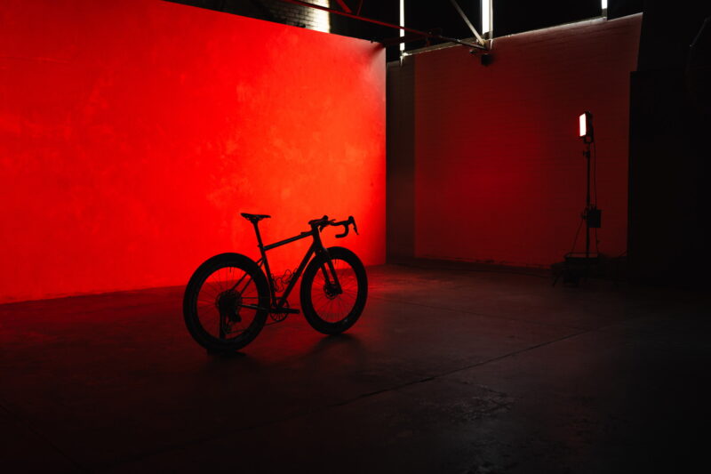 Simpatico Gamma Race photographed as a red studio silhouette