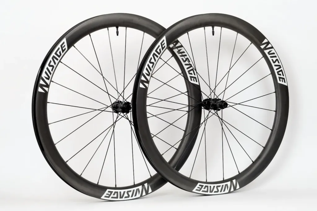 Pair of Nvisage AR45 carbon wheels with 45 mm deep rims
